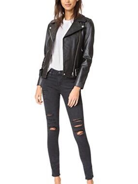 AG Absolute Legging skinny ankle jeans - destroyed black 26 - indie sleaze